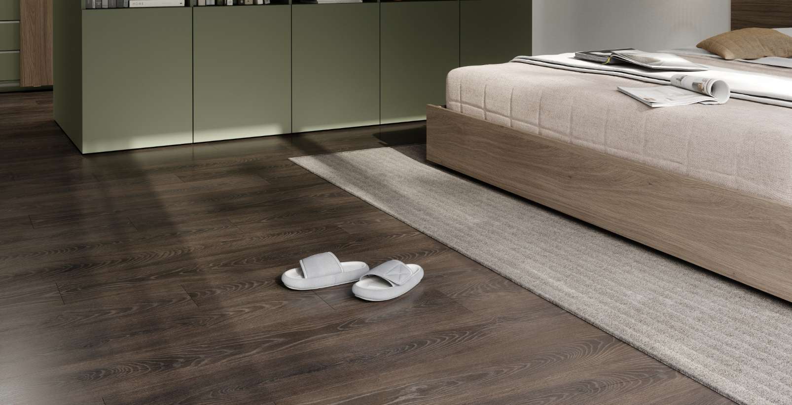 Espresso Carpenter Oak, CM, 10 mm, Standard Plank - Room Scene